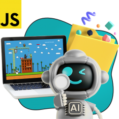 Язык программирования JavaScript + AI. Проектное обучение + геймификация + AI-помощники - КИБЕРшкола программирования для детей, компьютерные курсы для школьников, начинающих и подростков - KIBERone г. Чистополь
